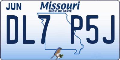 MO license plate DL7P5J