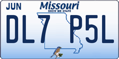 MO license plate DL7P5L