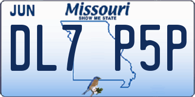 MO license plate DL7P5P