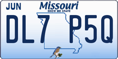MO license plate DL7P5Q