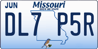 MO license plate DL7P5R