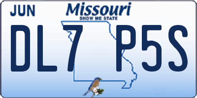 MO license plate DL7P5S