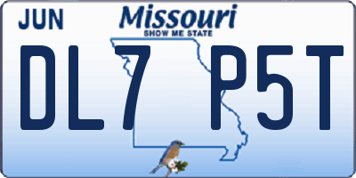 MO license plate DL7P5T