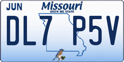MO license plate DL7P5V