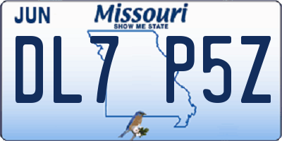 MO license plate DL7P5Z