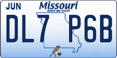 MO license plate DL7P6B