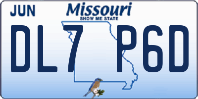 MO license plate DL7P6D