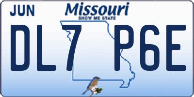 MO license plate DL7P6E