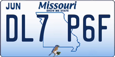 MO license plate DL7P6F