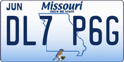 MO license plate DL7P6G