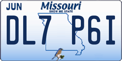 MO license plate DL7P6I