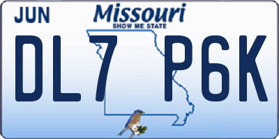 MO license plate DL7P6K