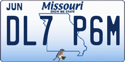 MO license plate DL7P6M