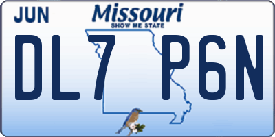 MO license plate DL7P6N