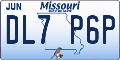 MO license plate DL7P6P