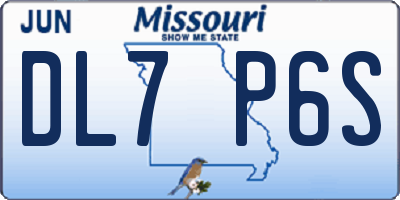 MO license plate DL7P6S