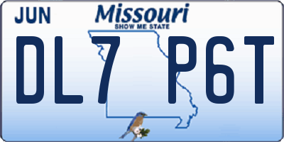 MO license plate DL7P6T