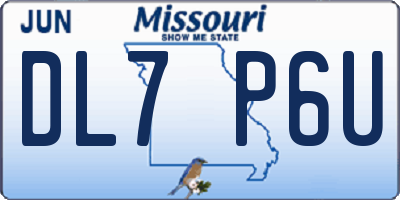 MO license plate DL7P6U