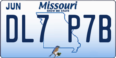 MO license plate DL7P7B