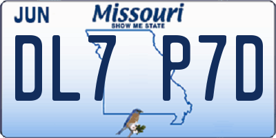 MO license plate DL7P7D