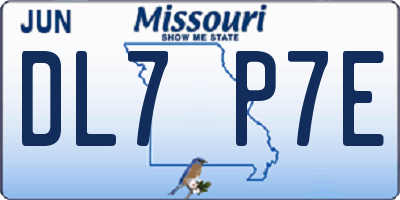 MO license plate DL7P7E
