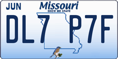 MO license plate DL7P7F