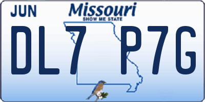 MO license plate DL7P7G