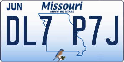 MO license plate DL7P7J