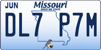 MO license plate DL7P7M