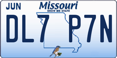 MO license plate DL7P7N