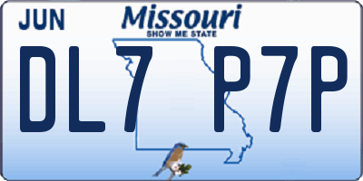 MO license plate DL7P7P