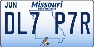 MO license plate DL7P7R