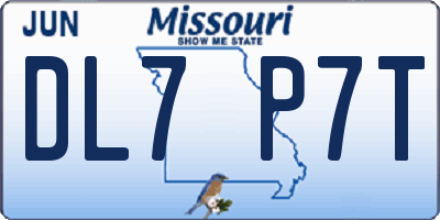 MO license plate DL7P7T