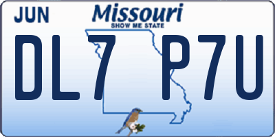 MO license plate DL7P7U