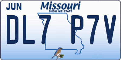 MO license plate DL7P7V