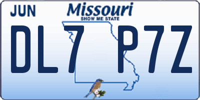 MO license plate DL7P7Z