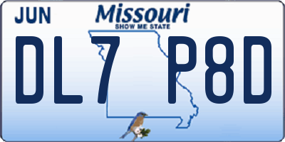 MO license plate DL7P8D