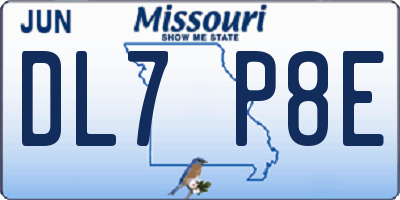 MO license plate DL7P8E