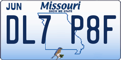 MO license plate DL7P8F