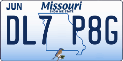 MO license plate DL7P8G