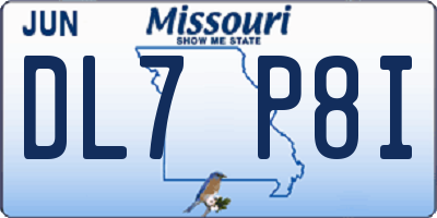 MO license plate DL7P8I