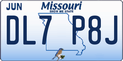 MO license plate DL7P8J
