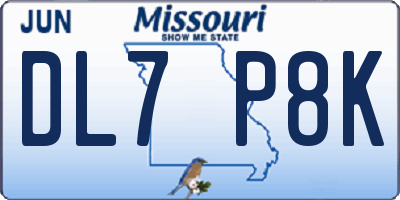 MO license plate DL7P8K