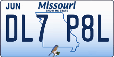 MO license plate DL7P8L