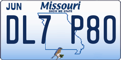 MO license plate DL7P8O