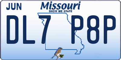 MO license plate DL7P8P