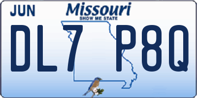 MO license plate DL7P8Q