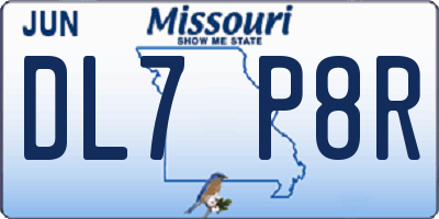 MO license plate DL7P8R