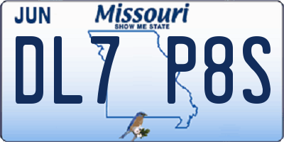 MO license plate DL7P8S