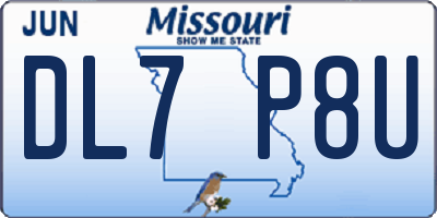 MO license plate DL7P8U